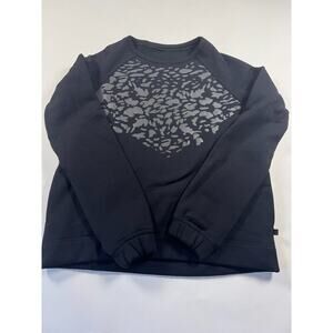 Vintage Lululemon Women’s Black Sweatshirt Sz Small – Rare Abstract Animal Print